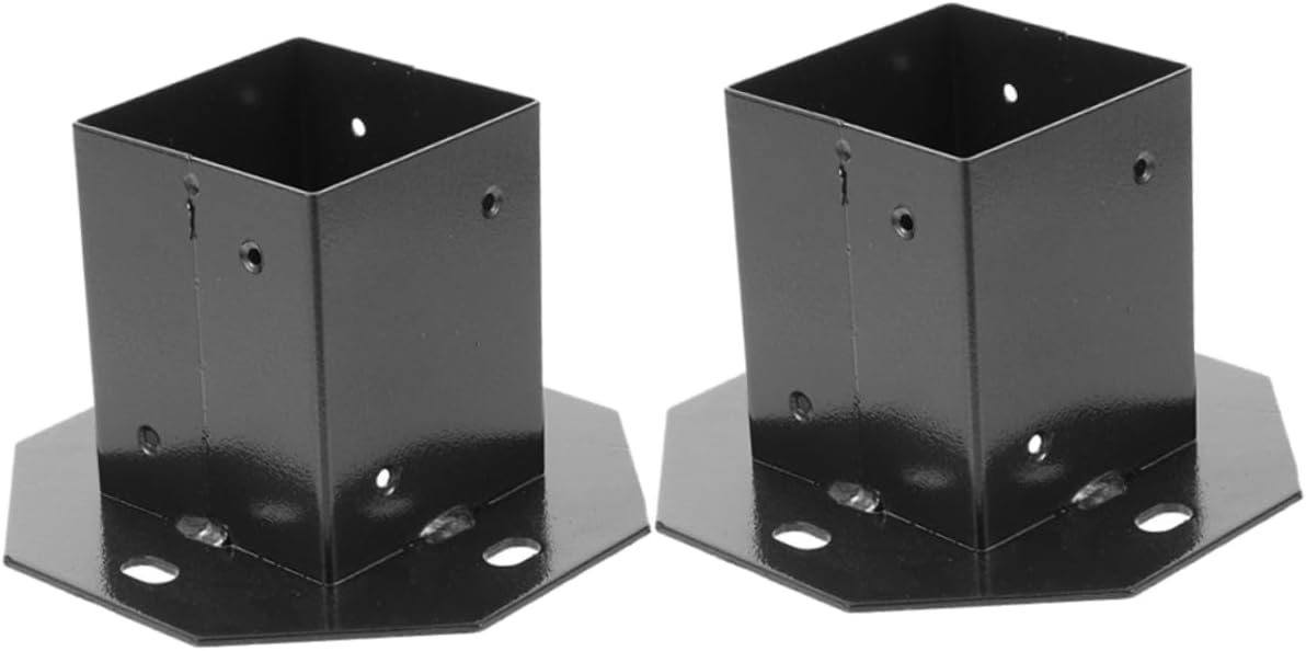 VILLCASE 2pcs Heavy Duty Metal Deck Post Bases for Mailbox Fence Support Bracket Protectors for Porch Railing Garden Use Strong Texture and Simple Design