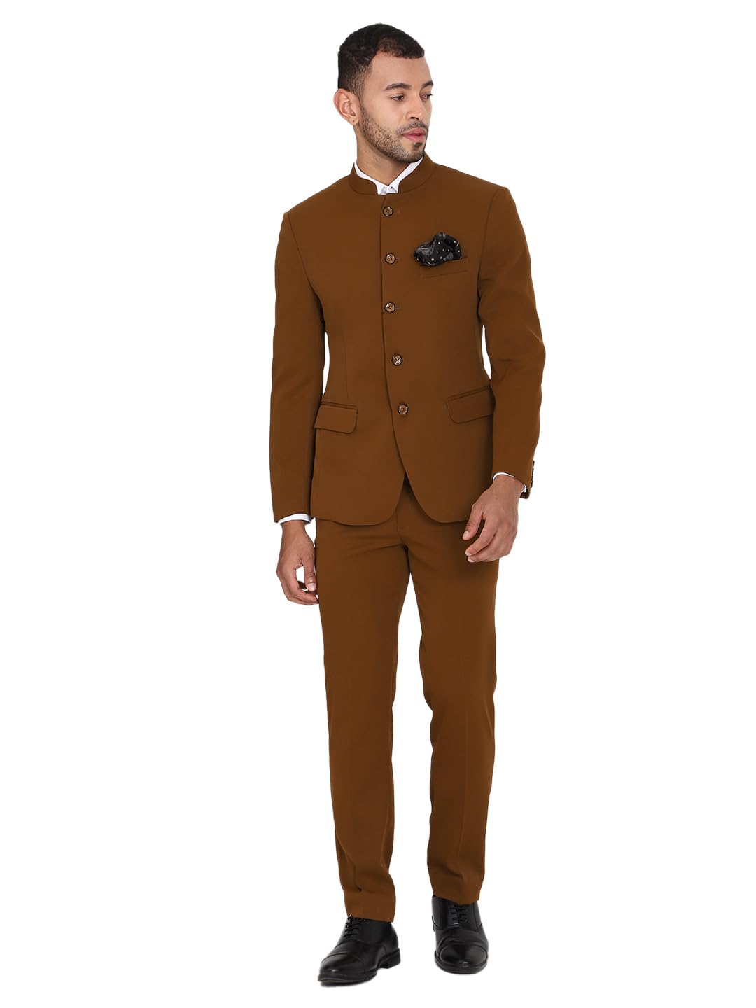Men Slim Fit Bandhgala Solid Blazer - Mandarin Collar, Button Closure, Long Sleeves, Structured Fit, Winter Wear, Ethnic Formal Styling-image-45