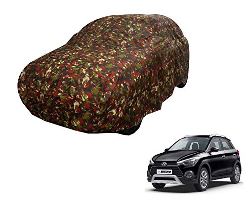 Image of Auto Hub Car Cover Compatible with Hyundai i20 Active with Weather Proof, Triple Stitched, i20 Active Car Cover Jungle Look