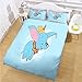 ZHIYYQ Biancheria da letto a tre pezzi, blu Dumbo singolo copripiumino* 1, federa* 2, cerniera nascosta, microfibra, stampa digitale 3D, decorazione camera da letto-140 * 200 cm