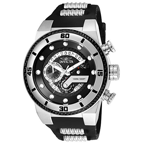 Invicta 24221 S1 Rally Reloj de cuarzo negro con pantalla analógica para hombre, Negro -, Reloj de cuarzo, cronógrafo