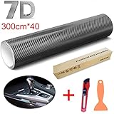 STYLINGCAR Vinilo Fibra de Carbono, Película Pegatina Decoración Autoadhesiva A Prueba de Agua Libre de Burbuja, Decoración de Bricolaje para Coche Motocicleta Móvil Ordenador (300 * 40CM)