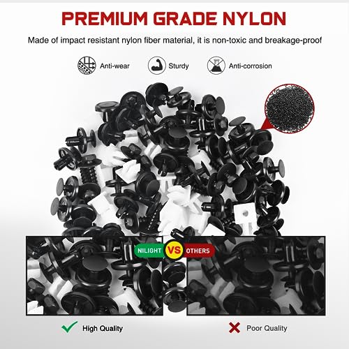 Image of Nilight 101Pcs Engine Under Cover Push-Type Retainer for Lexus &Toyota Clips 90467-07201 Front Bumper Nut Grommet Avalon & Camry 90189-06193 Liner Screw Bolt 90159-60477 with Fastener Remover