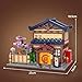 CaDA C66012W Japanese Hot Spring Hotel Building Block Model, 1249 Pieces of Japanese-Style Architecture, Cherry Blossom Garden with Led Warm Light, Collectible Assembly House (C66012W)