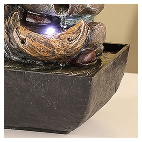 Fuente de agua de mesa, fuente de escritorio de cascada alimentada por USB, decoración de humidificador para el hogar, oficina, sala de estar, dormitorio
