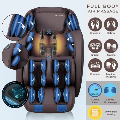 Irest Sl Track Massage Chair Recliner, Full Body Massage Chair With Zero Gravity, Bluetooth Speaker, Airbags, Heating, And Foot Massage (Brown) #TOP2