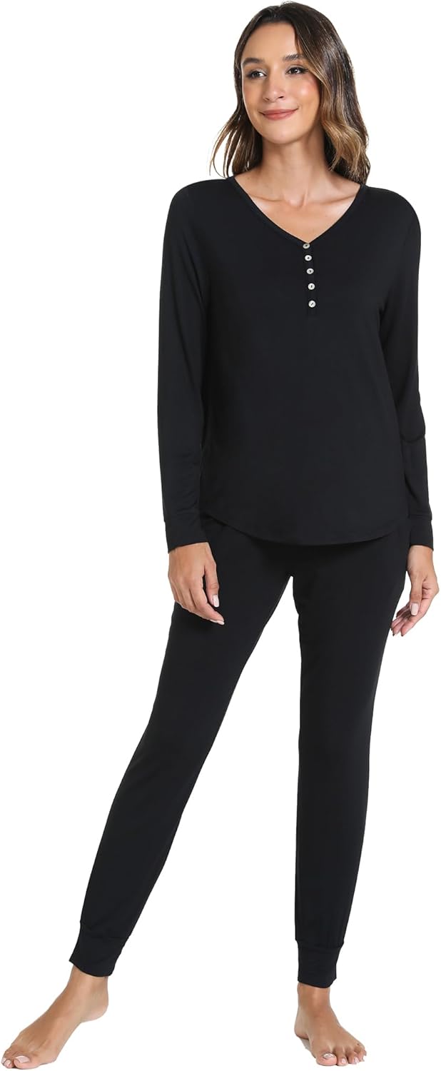 GYS Viscose from Bamboo Pajama Sets for Women Long Sleeve Sleepwear Soft Christmas Pjs Lounge Sets