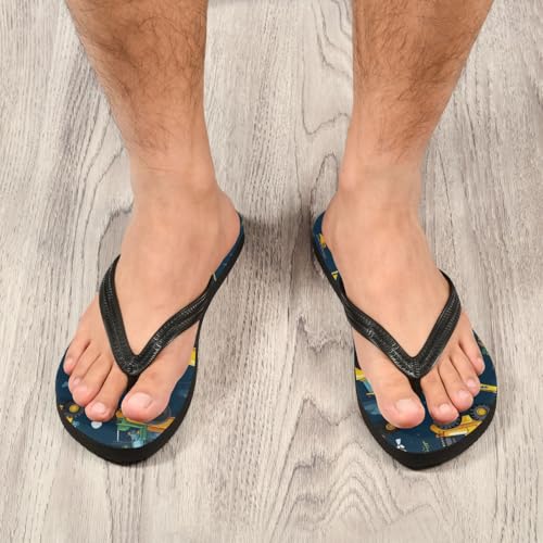 Carton Bulldozer Vehicle Beach Summer Casual Flip Flop Sandals Non-Slip Quick Dry for Women Men 214B27264