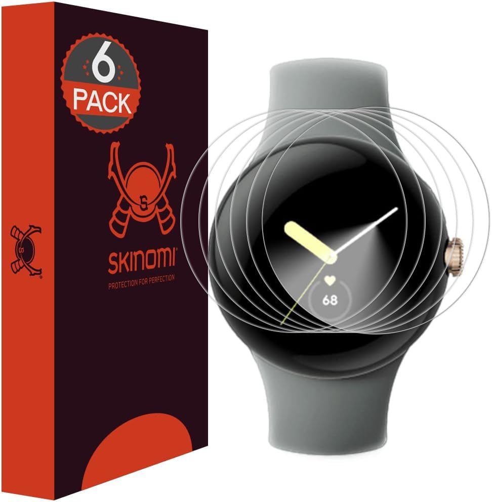 Protection Google Pixel Watch Skinomi TechSkin en TPU ultra-transparent de qualité supérieure
