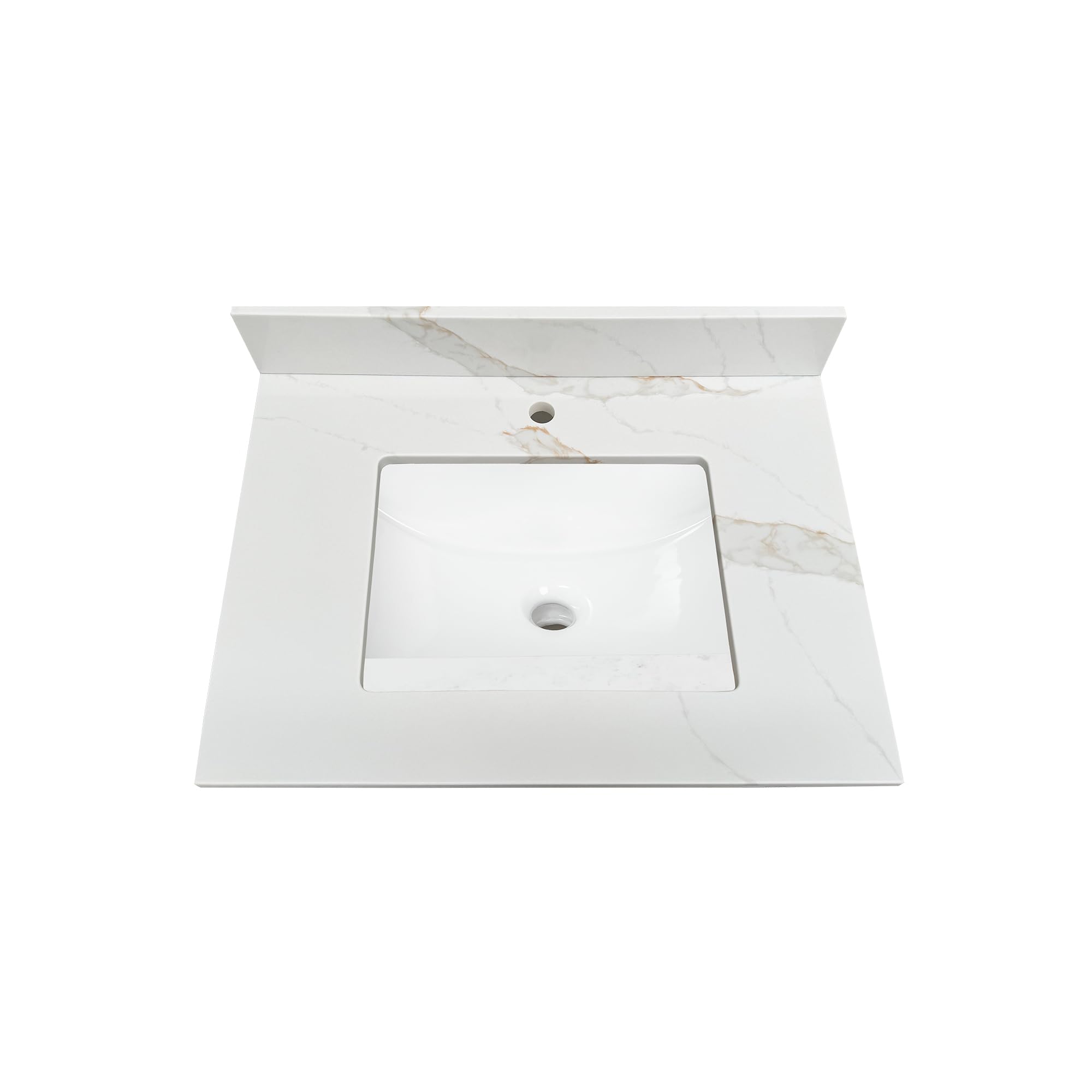 Design House Single Sink Vanity Top, 31", Calesco Calacatta