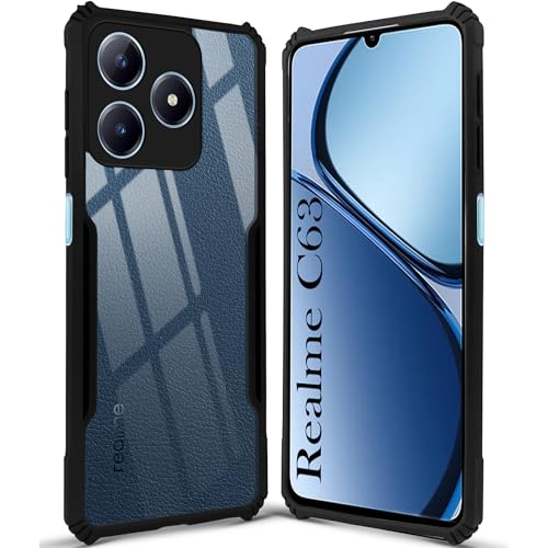 Image of Jkobi Back Cover Case for Realme C63 (Shockproof with Polycarbonate Clear Panel | Professional Black)
