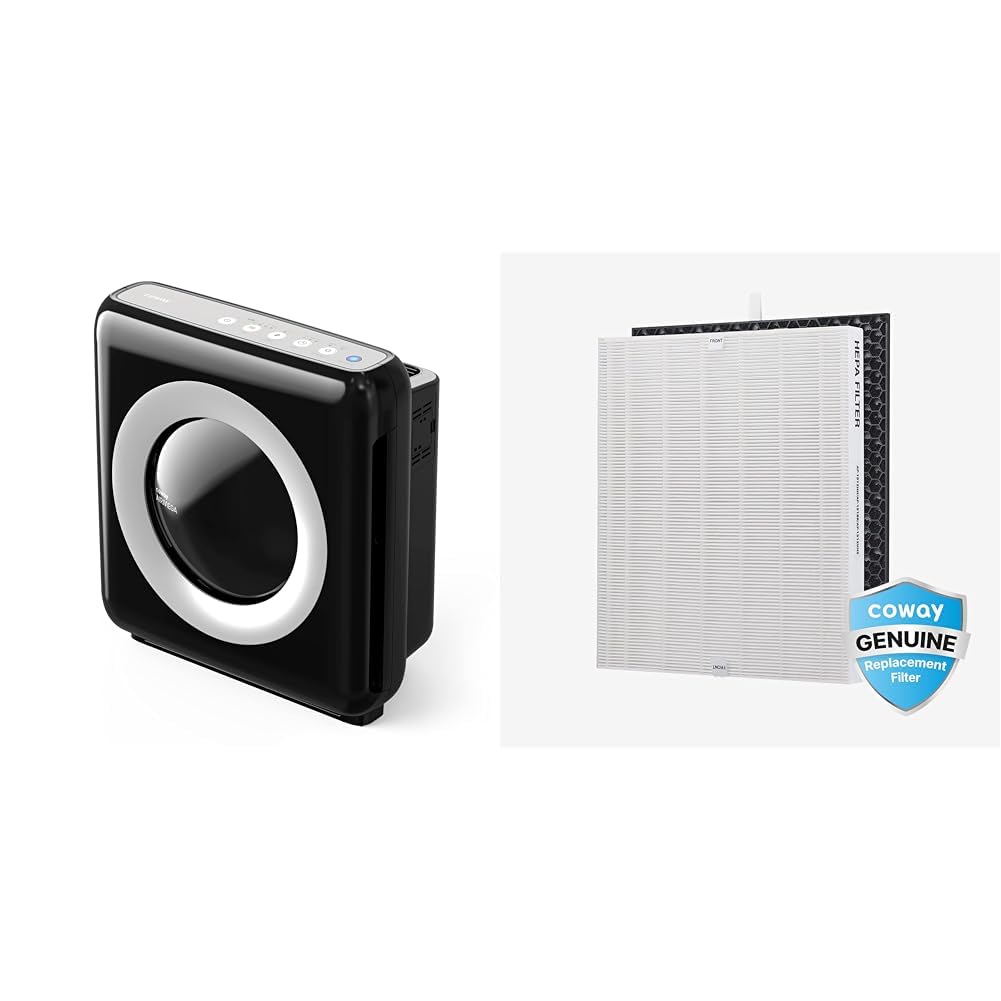 CowayAirmega AP-1512HH Air Purifier Bundle with Air Quality Monitor and Replacement Filter Set for AP-1512HH