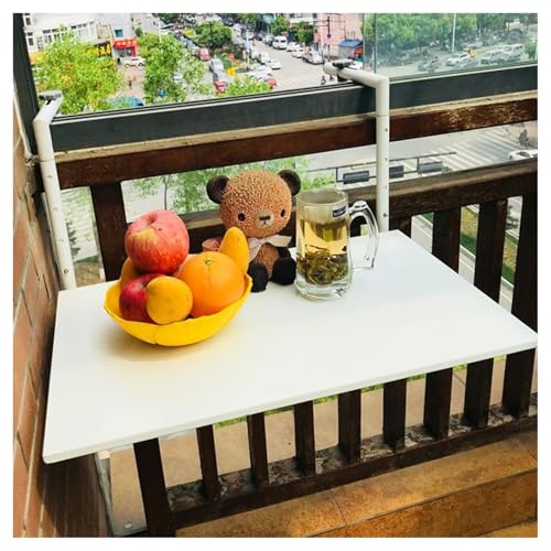 Table de balcon suspendue pliable réglable pour optimiser les garde-corps étroits