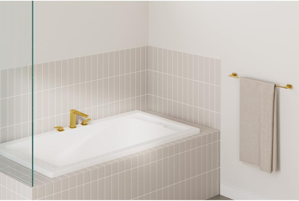 Grohe 101923GN00 Cubeo 3-Hole 2-Handle Deck Mount Tub Filler, Brushed Gold