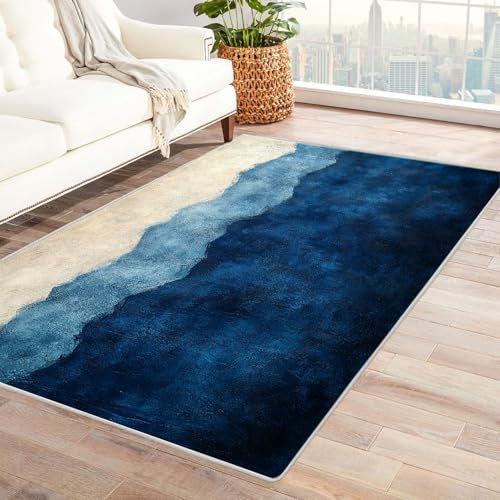 Tapis doux antidérapant beige motif graffiti rétro salon - 2