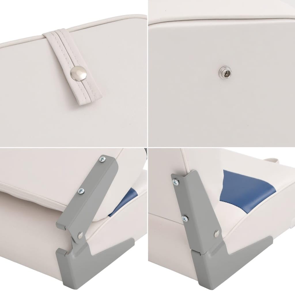 vidaXL Set de Asientos Plegables para Barco 2 uds con Respaldo Alto, Silla de Barco, Asiento de Barco de capitán, Silla de Barco Plegable