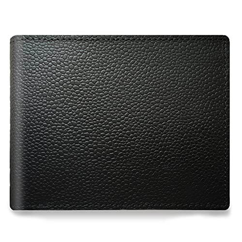 Gaur Gold Luxury Bi-fold Wallet | Full Grain Leather | Slim, Minimalist, Premium Leather Wallet For Men (Caviar Leather - Black)