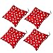 AGDLLYD Set da 4 Cuscini per Sedie - per Cuscini da Giardino e da Esterno (Pois - 40x40 cm, Spessore 5cm. (Rosso)