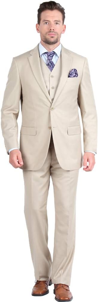 Mens 2 Button 3 Piece Modern Fit Suit