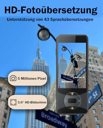 Wooask Sprachübersetzer Ohne Internet, Übersetzer Gerät Testsieger, Translator W10 Übersetzer Echtzeit 144 Sprachen mit sprachausgabe/Offline/Foto Sprachübersetzer für Reisen,Lernen und Business
