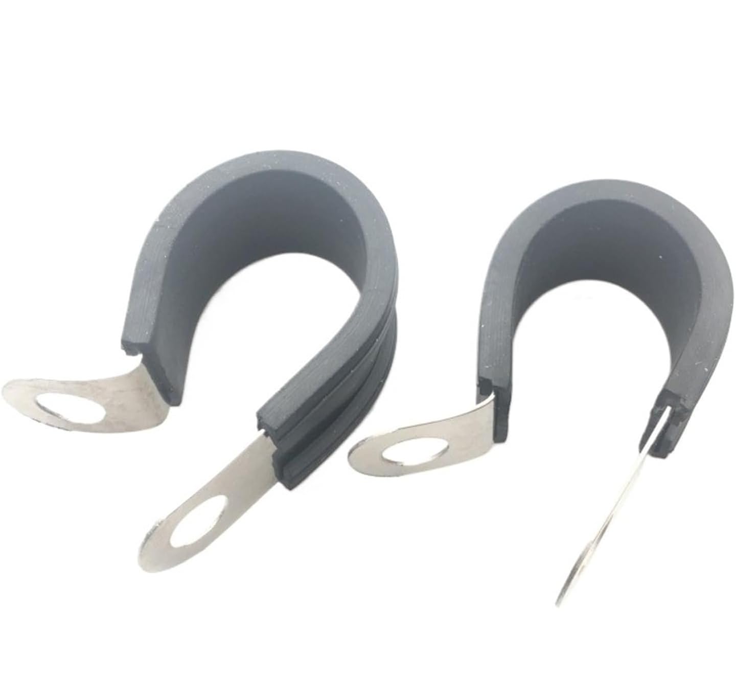 10Pcs 6-45MM Stainless Steel Rubber Lined P Clips - Durable Cable Mounting Hose Pipe Clamps for Secure Installation(10mm)