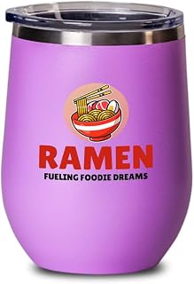 Ramen Lover Pink Edition Wine Tumbler 12oz - Fueling Foodie Dreams - Food Lovers chicken pumpkin vegan pantry spicy noodles
