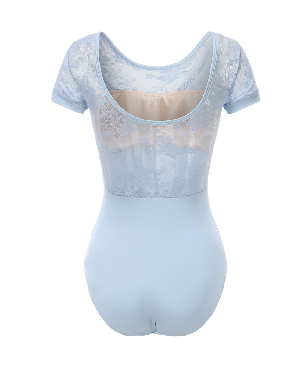 Damen Kurzarm Balletttrikot Gymnastik Tanz Erwachsene Trikot Bodysuit