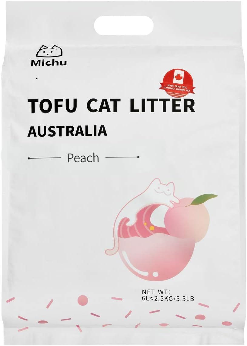 Michu Natural Clumping Flushable Tofu Cat Litter (Peach