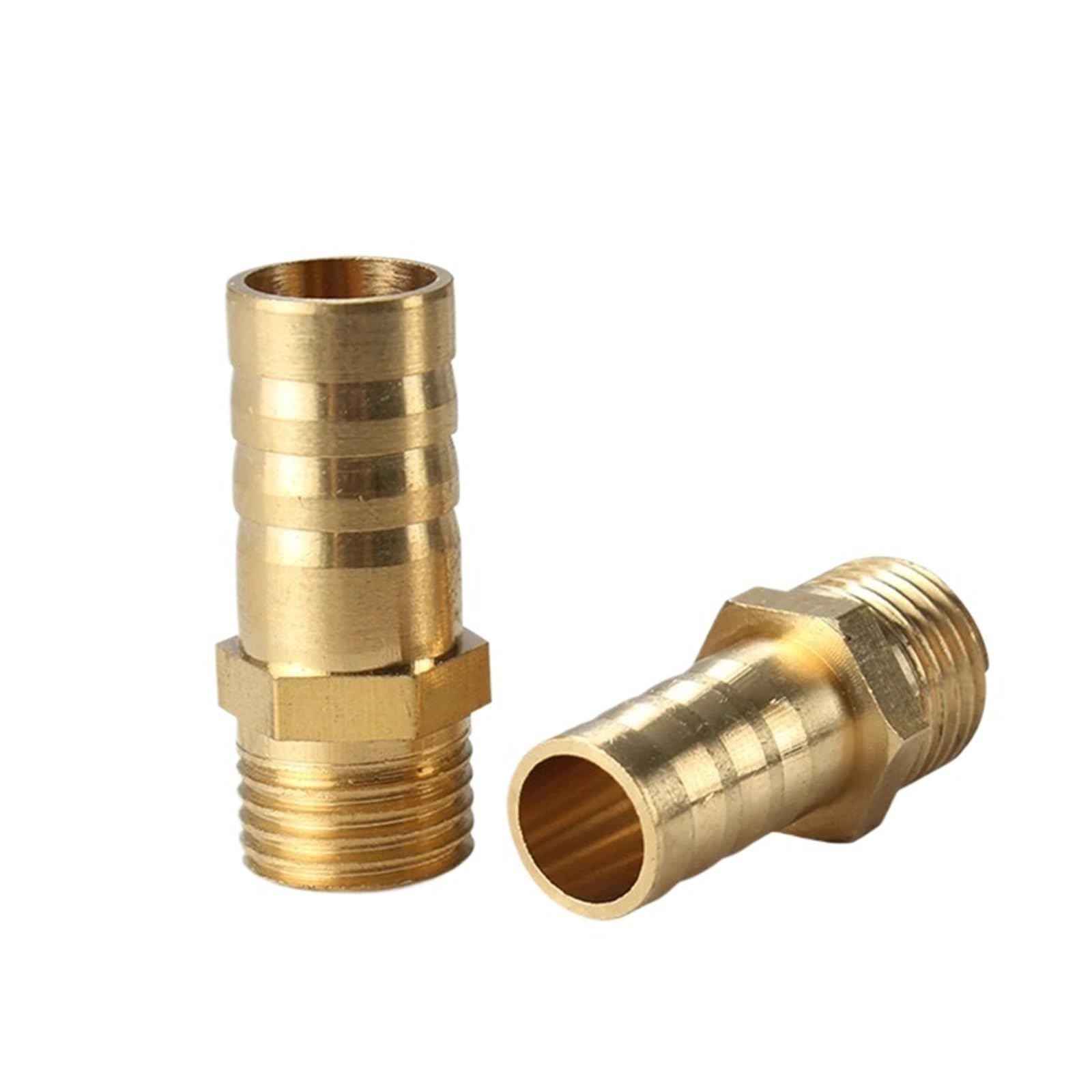 SQQCREATO Brass Hose Connector Brass Pipe Fitting Hose Barb Tail 1/8" 1/4" 1/2" 3/8" BSP Male Connector Joint Copper Coupler Adapter(16mm Barb,3/8")