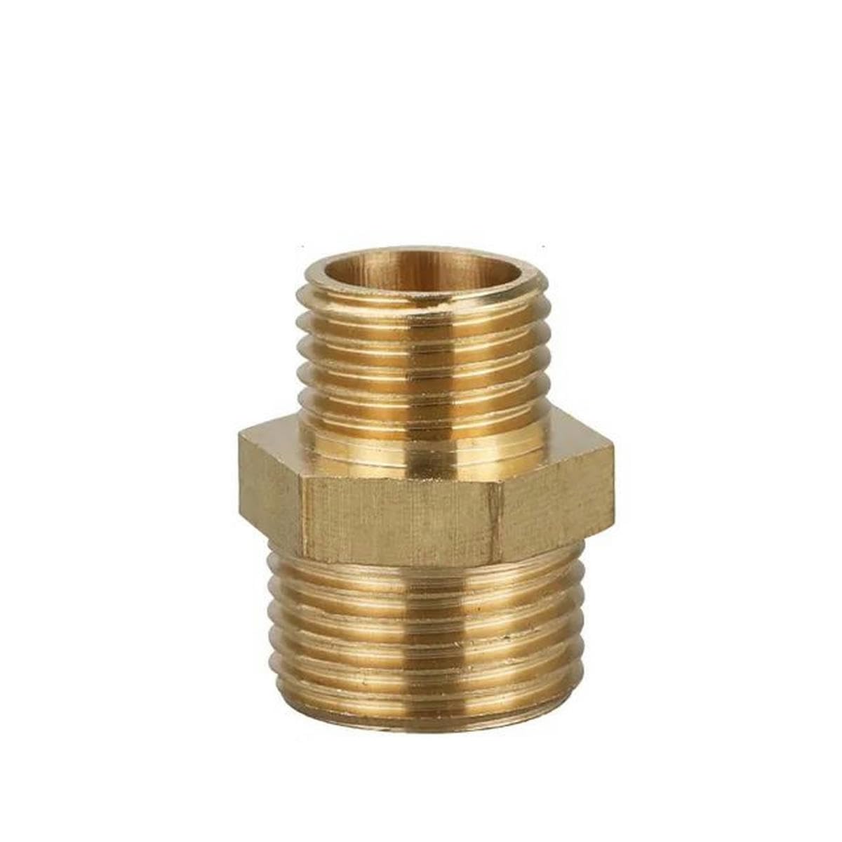 Conector de pezón hexagonal de tubo de latón 1/8" 1/4" 3/8" 1/2" 3/4" 1" Conector de acoplador adaptador rápido de rosca macho para agua, aceite, gas-1l4 a 3l8-50 PCS