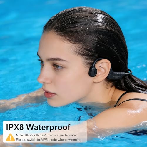 Image of Fanisic 2026 Swimming Headphones /Earbuds, Bluetooth 6.0 & MP3 with 32GB Memory IPX8 Waterproof Bone Conduction Headphones, Underwater Open Ear Headphones Secure Fit for Surfing Cycling Running