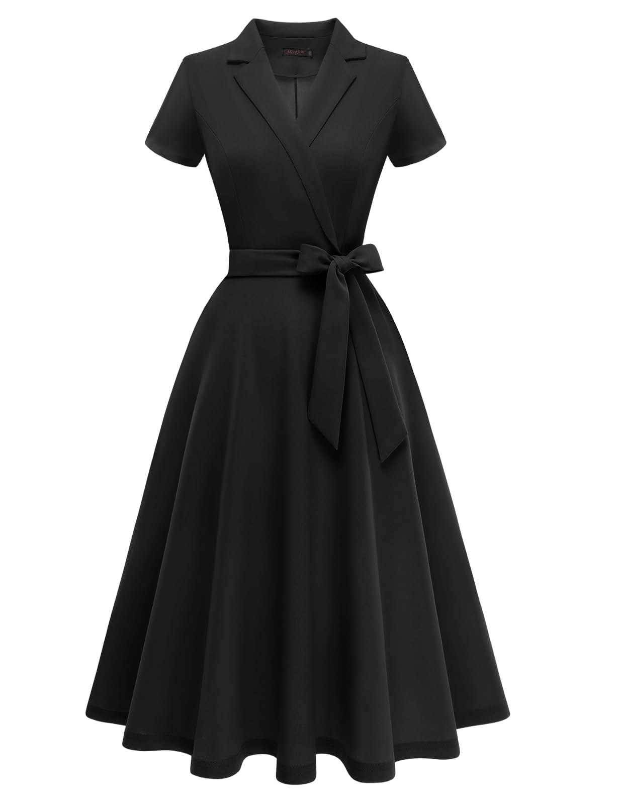 Meetjen Damen Vintage Cocktailkleider für Hochzeitsgäste, formell, kurzärmelig, Passform und ausgestelltes Kirchen-Teekleid