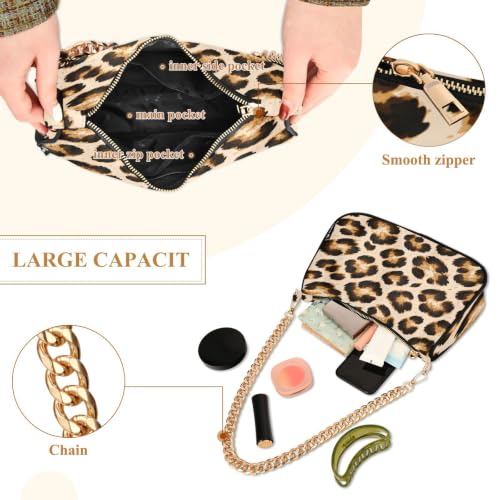 Image of Shoulder Bags for Women Animal Zebra Leopard Cheetah Tiger Print Hobo Tote Handbag Small Clutch Purse with Zipper Closure