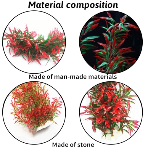 Tfwadmx Large Aquarium Plants Artificial Water Seaweed 2 Pcs About 13 Inch for Fish Tank Decor Plastic Plant for Betta Shrimp Red Gladiolus - Image 2