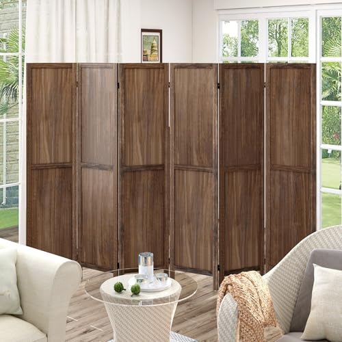 6-Panel-Room-Divider-Room-Divider-Screen-Wood-Room-Divider-Folding-Screen-Room-Divider-56-Ft-Brown 6 Panel Room Divider Room Divider Screen Wood Room Divider Folding Screen Room Divider 56 Ft Brown