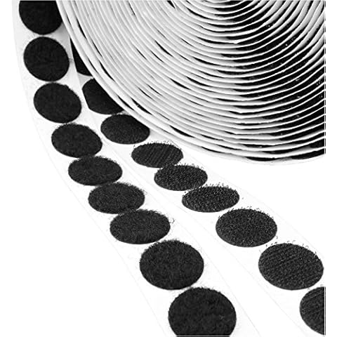 ENVISIONED Self Adhesive Hook & Loop Dots, 250 Pairs 1" Inch Diameter, Strong Self Adhesive Dots for Classroom, Sticky Backed Round Hook and Loop Circles, White Cover
