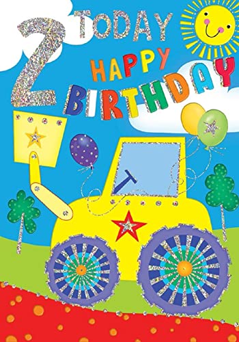 Sensations / Xpress Yourself Boys you're 2 Today Happy Birthday Card, 13.5 x 19.5 cm