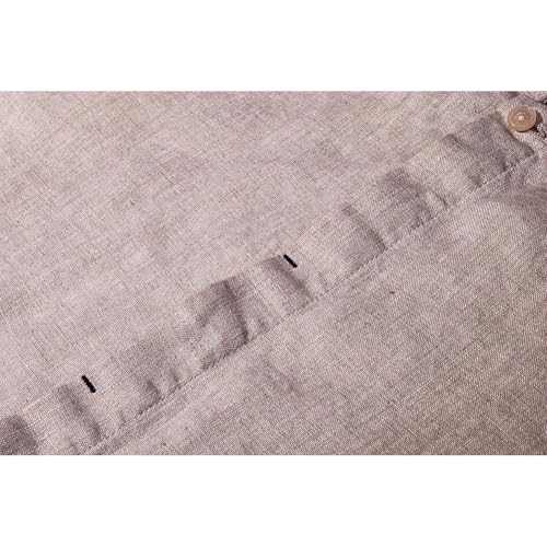 Men's 100% Linen Shirts Short Sleeve Casual Button Down Shirt for Men2