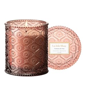 LA JOLIE MUSE Tomato & Vine Scented Candle, Luxury Candles Gifts for Women, Spring Candles for Home Scented, Natural Soy Wax Candle, 6 oz 40 Hours Burn LA JOLIE MUSE Tomato Vine Scented Candle Luxury Candles Gifts for Women Spring Candles for Home Scented Natural Soy Wax Candle 6 oz 40 Hours Burn