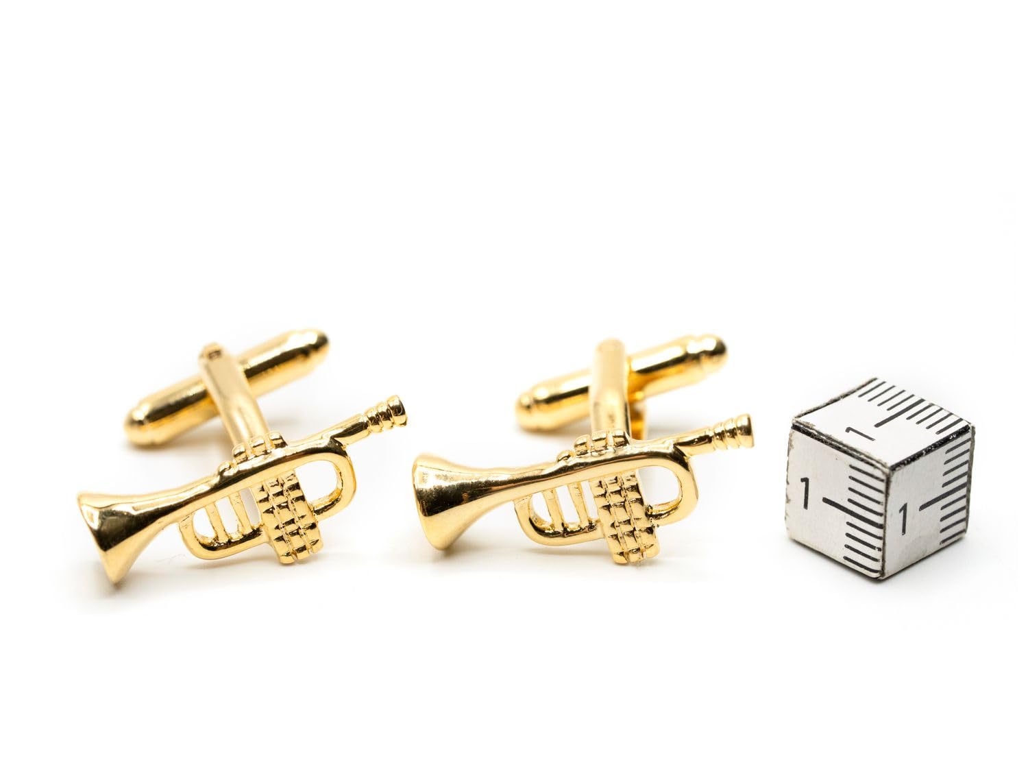 Miniblings Trompete Manschettenknöpfe Instrument Band Bläser Musik Gold - Origineller Modeschmuck | Herrenschmuck Manschettenknopf Hemdknöpfe Cufflinks I Holzbox inklusive