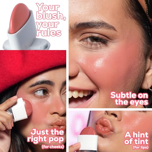 Image of RENEE Blushie Blurring Blush Stick | Buildable Formula With Soft-Focus Matte Finish | Lightweight, Long-Lasting, Easily Blendable | With Hyaluronic Acid, Peptides & Vitamin E- Peachy Please | 6.5g
