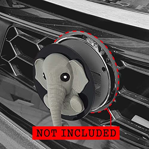 Image of 3D Badge Elephant(Gray), 3-inch Grill Badge, Mini Cooper, Realistic Stylish Detail Love 3D Printing Plastic (PLA) on Acrylic Plate - Works with The Grill Badge Holder (not Included), BE1-Z1