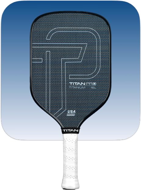 Titan Pro Titanium Pickleball Paddle 16L Indigo Electroplated Titanium + T700 Carbon Fiber Nomex Duo Core USA Pickleball Approved
