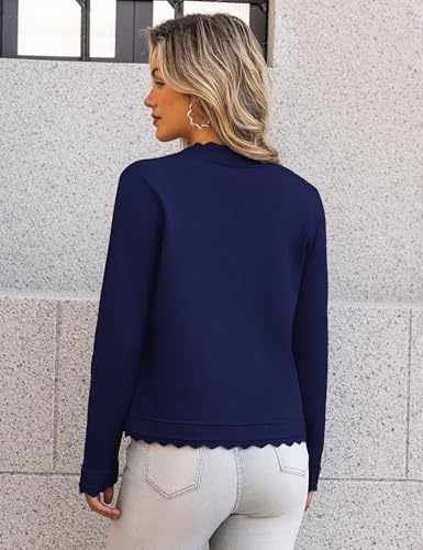 Image of OmicGot Women's Long Sleeve Cardigan Sweaters Open Front Cropped Bolero Shrugs for Dresses S-XL