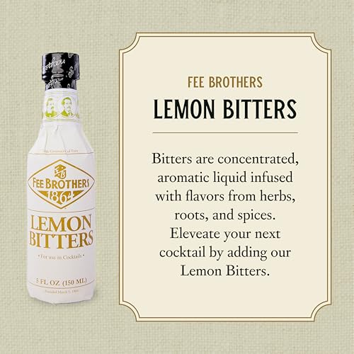 Fee Brothers Lemon Cocktail Bitters - Aromatic Cocktail Mixer & Concentrated Flavoring, Gluten Free, Vegan-Friendly, 5 fl oz - Thumbnail 2