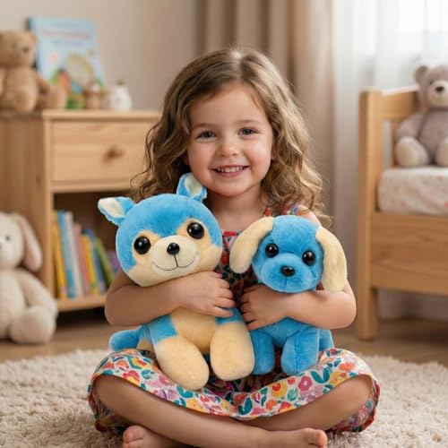 Image of Tabitha Stuffed Toys-Ultra Soft Plush Toy for Kids | Birthday Gifts for Kids and Girls | (Combo of 2 Toys 25 Cm Blue Cat & 25 Cm Blue Dog)