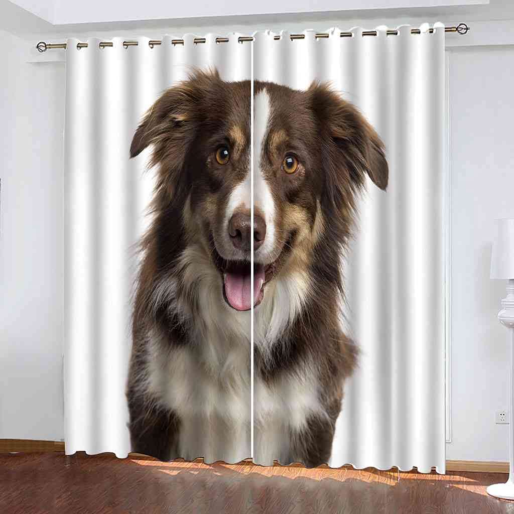 Rideau occultant imprimé chien pour chambre d'enfant 140x160 cm