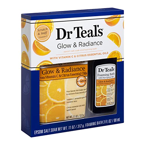 Dr Teal's Vitamin C Epsom Salt and Foaming Bath Set (2 Piece) Glow