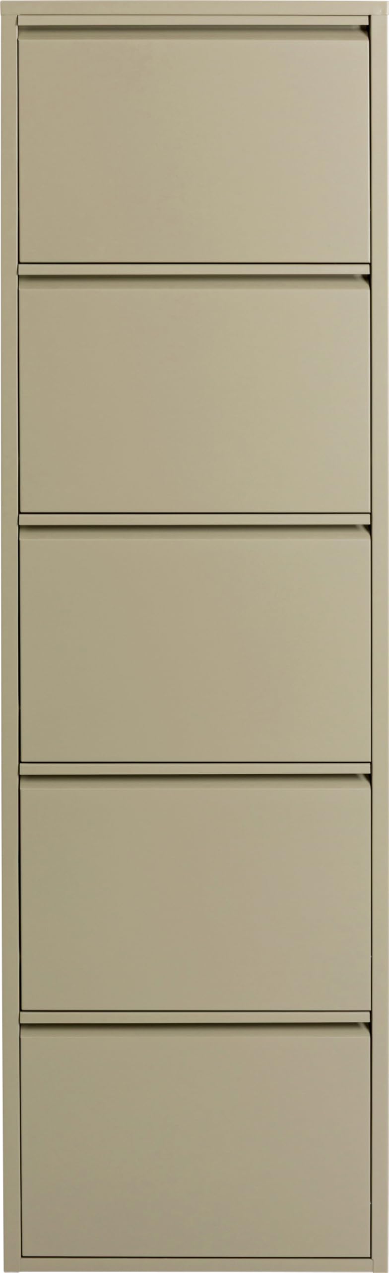 Kare Design Schuhschrank Caruso, Khaki, 173x50x15 cm, Schuhablage, Schuhkipper, Schuhregal, mit 3 Klappen, für 6 Paar Schuhe, Stahl, Schmal, Platzsparend, Hoch, Eingangsbereich