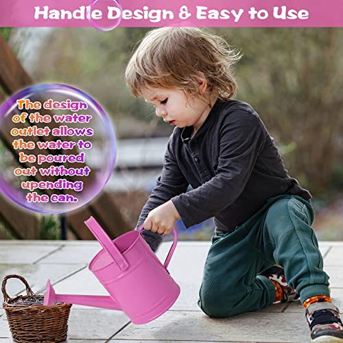 Finderomend 1.5 Liter Metal Watering Can,Iron Art For Kids Children Garden Watering Bucket Indoor Outdoor Home Office Gardening Plant Sprinkling Can (Pink) #TOP1
